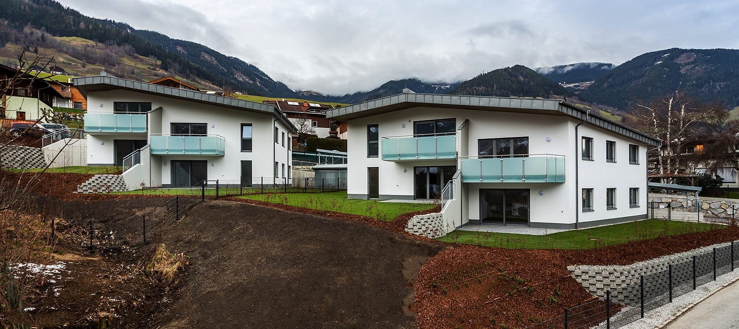 Hochwertige Wohnanlage am Fuße des „Erlebnisberges Naglköpfl“ in Walchen / Piesendorf von der Wohnbau Genossenschaft Bergland fertiggestellt.